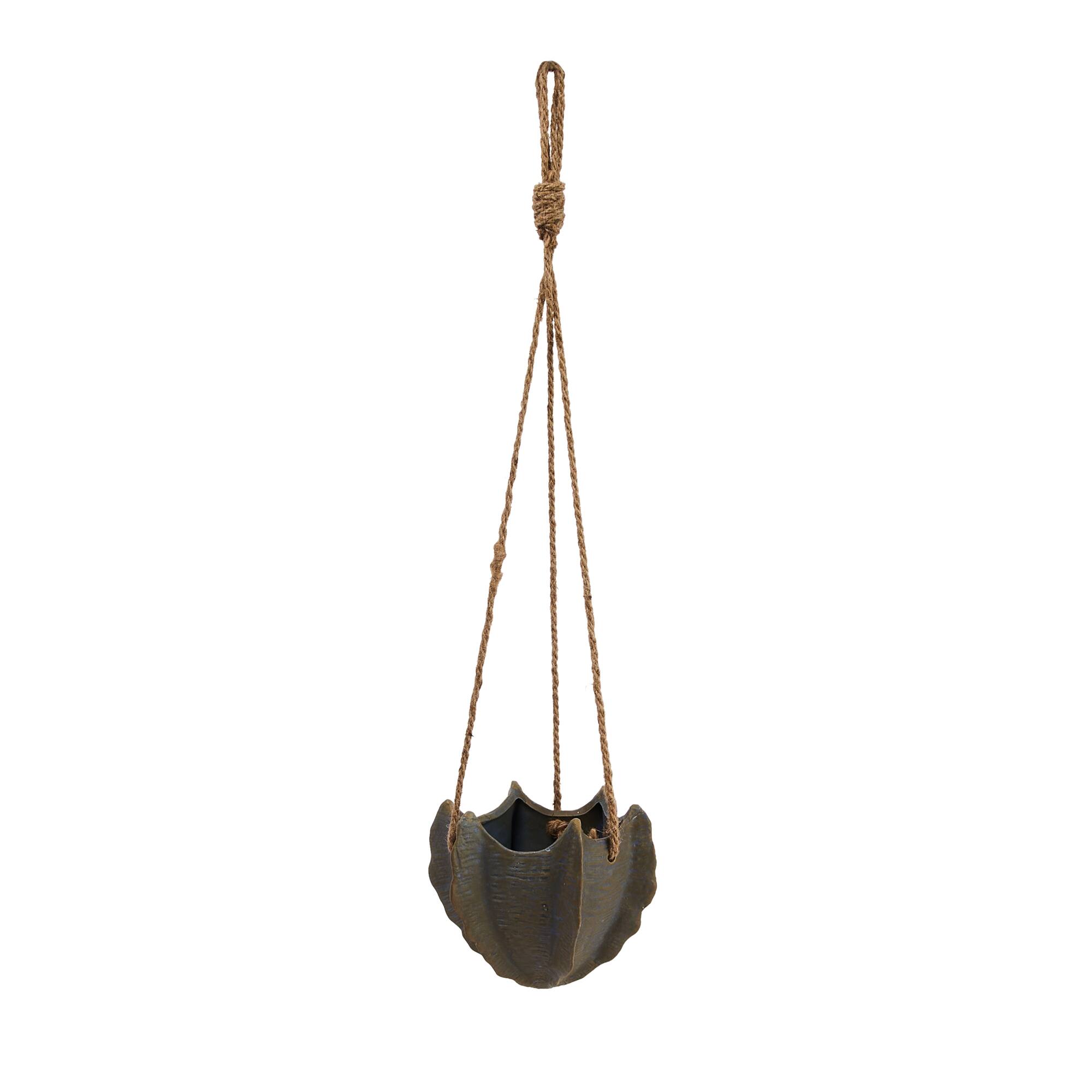 Hello Honey® 6" Multicolor Hanging Stoneware Cactus Shaped Planter with Rope